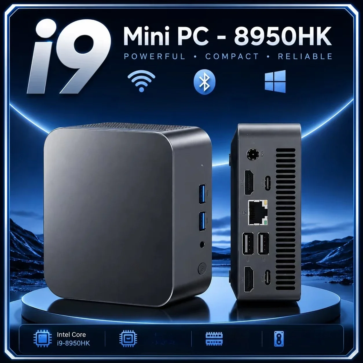 ミニpc、intel-core-i9-8950hk、windows-11、16gb-ram、2tb-ssd、ゲーミングpc、デュアルwi-fi、bluetooth-52、4k-hd対応、ミニゲーミングpc、デスクトップ。