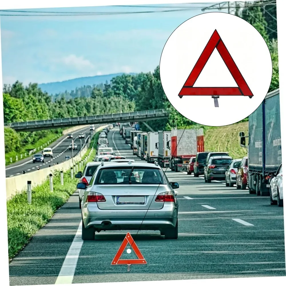 1 Set Car Reflective Warning Triangle Kit with Storage Box, Emergency Breakdown Road Safety Sign for All Vehicles view 3