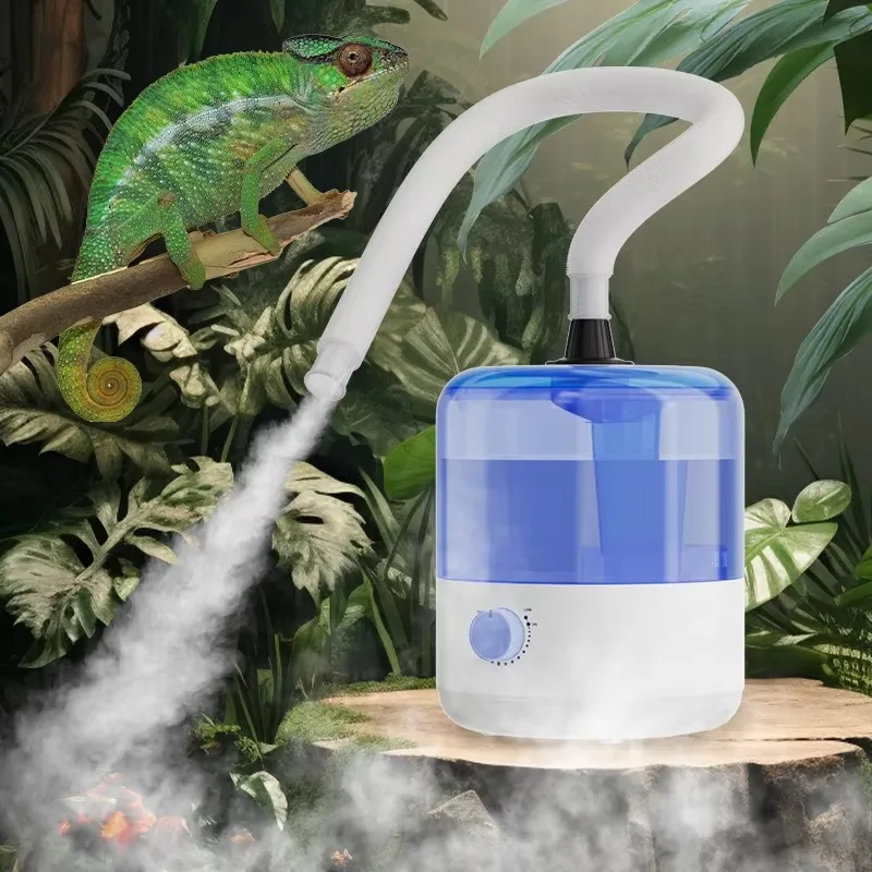 Simulated Rainforest Glass Container  air Purifier Humid air Round Shape Household Led H2o Humidifiers Reptile Pet Humidifiers