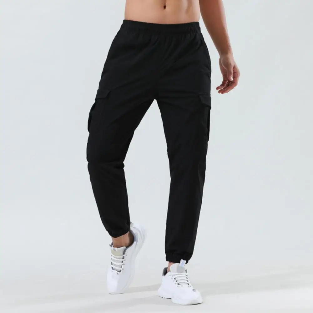 

Men Pants Quick-drying Men's Elastic Waist Sweatpants With Pockets For Wear Gym Stretchy Solid Color Loose Trousers Trousers