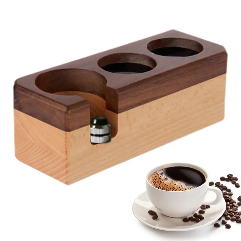 

Espresso Tamping Station Tamping Station with Adjustable Portafilter Height 3 Holes Anti-Slip Espresso Coffee Organizer Box