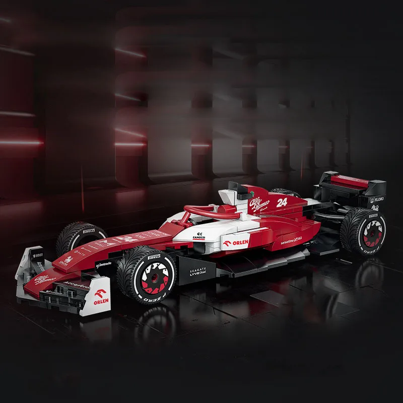 1:24 Scale Vehicle Building Block 2022 Alfa C42 ORLEN F1 Racing Car Formula 1 Champion Model Racer Figures Bricks Toy For Gifts