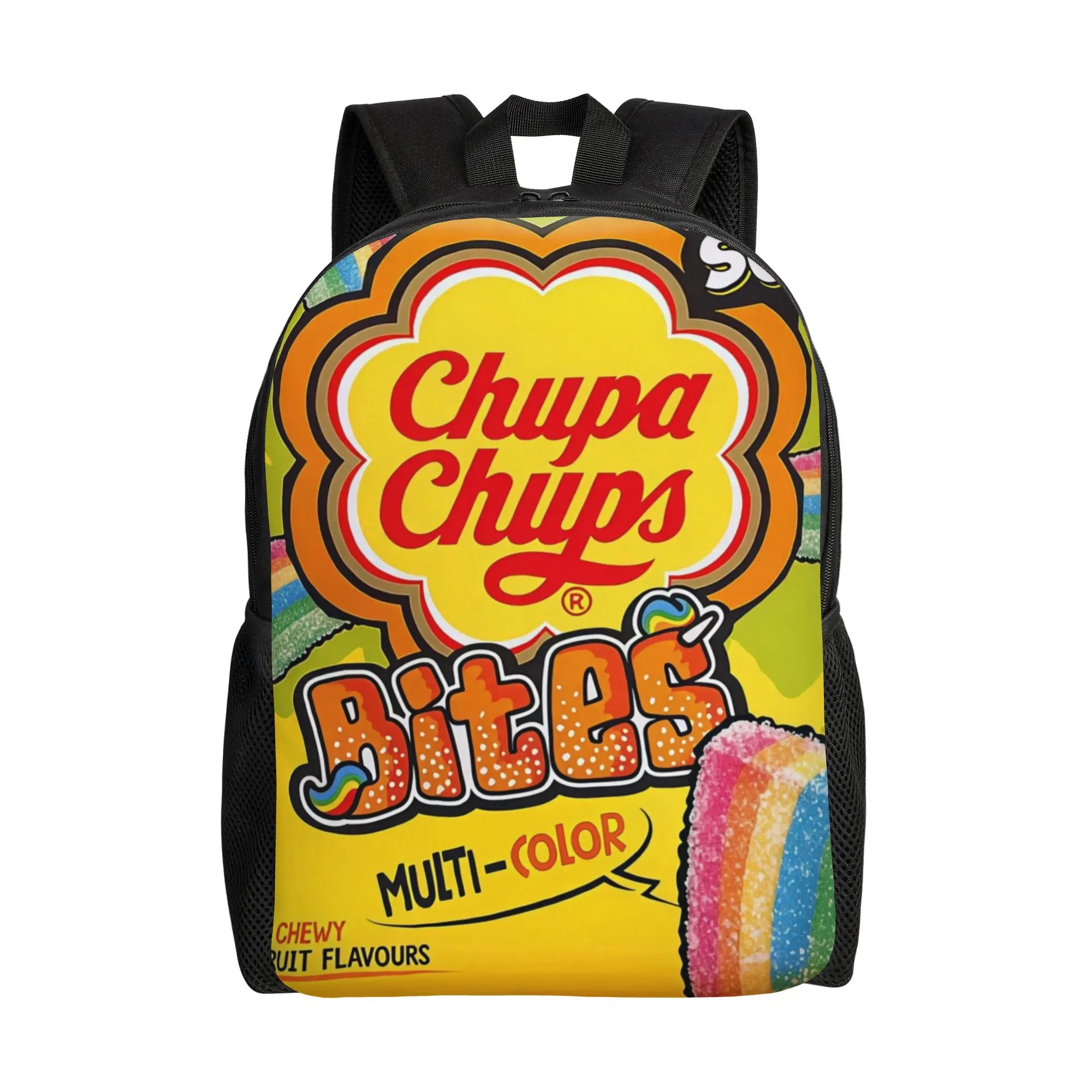 

C-ChupaChupss Sour Bites Multi Color Chewy Candy Schoolbag Men Sporty Daily mochila Large Capacity Laptop Bag Back To School