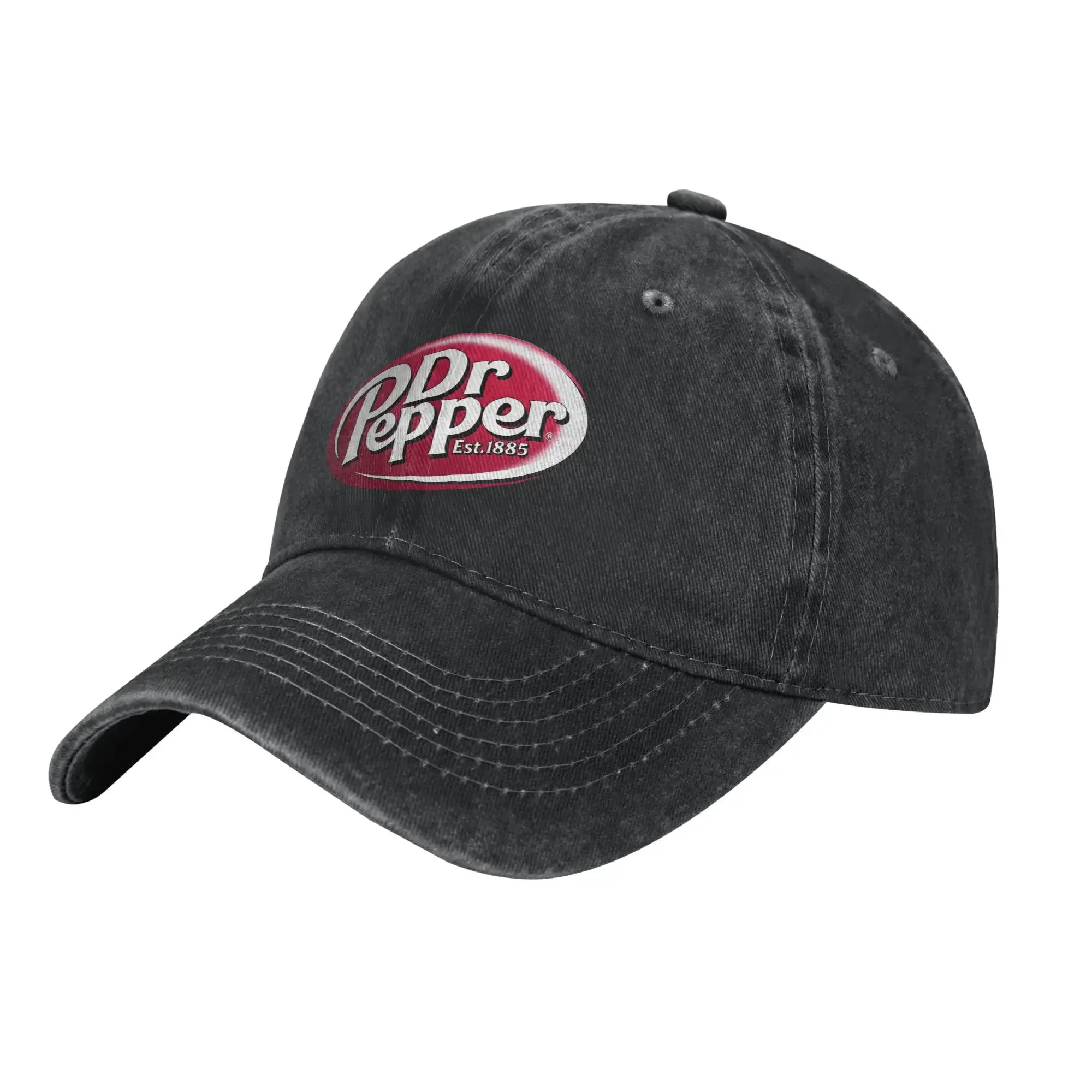 

2026 Dr Pepper Letter Baseball Cap Casual Distressed Washed Drink Snapback Hat For Men Women Outdoor Summer Adjustable Hats Cap