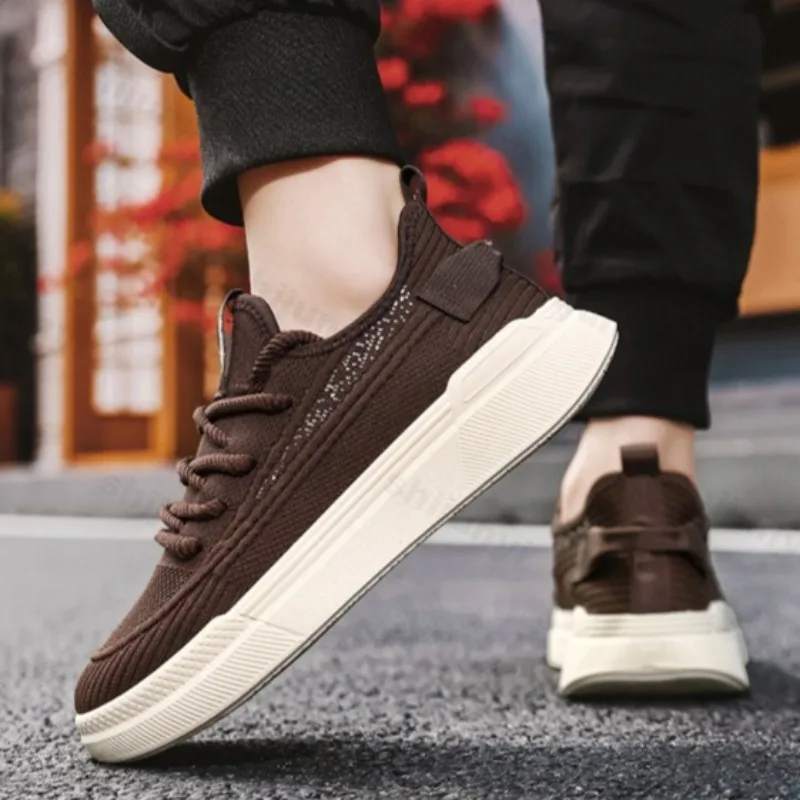 Fashion Trend Casual Sport Men Shoes 2025 Spring Mesh Breathable Comfortable Thick Soled Shoes Versatile Low Top Chunky sneakers