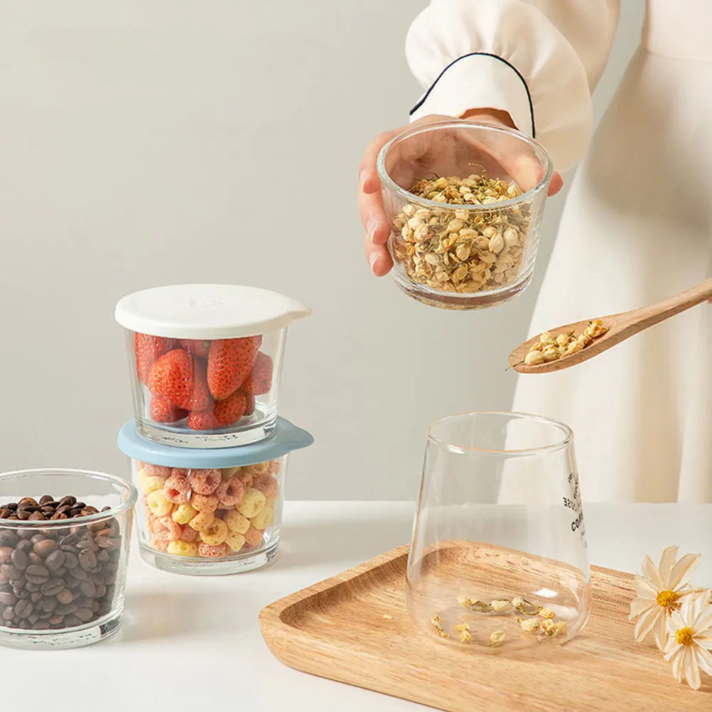 

4 шт. герметичные стеклянные контейнеры, коробки для хранения свежих фруктов, герметичные банки для еды, держатель для йогурта и овощей, чехлы для холодильника