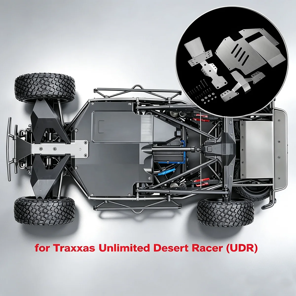1-7-スケール-udr-メタルアクスルプロテクターセット-–-トラクサスショートコーストラック用フロントリアシャーシスキッドプレートアーマー
