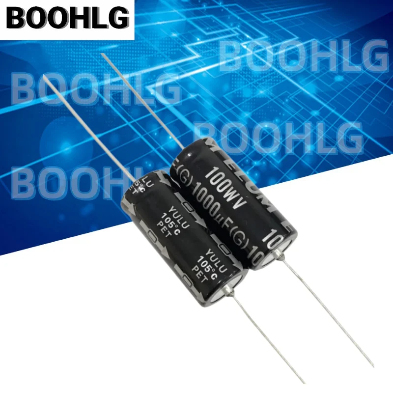 2PCS genuine axial polarized filtering electrolytic capacitor 100v 1000uf 18X41mm 22X41mm