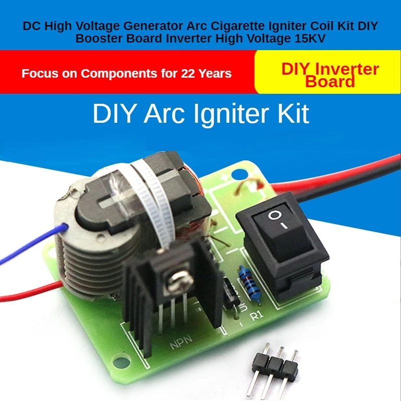 DC High Voltage Generator Arc Cigarette Igniter Coil Kit DIY Booster Board Inverter High Voltage 15KV