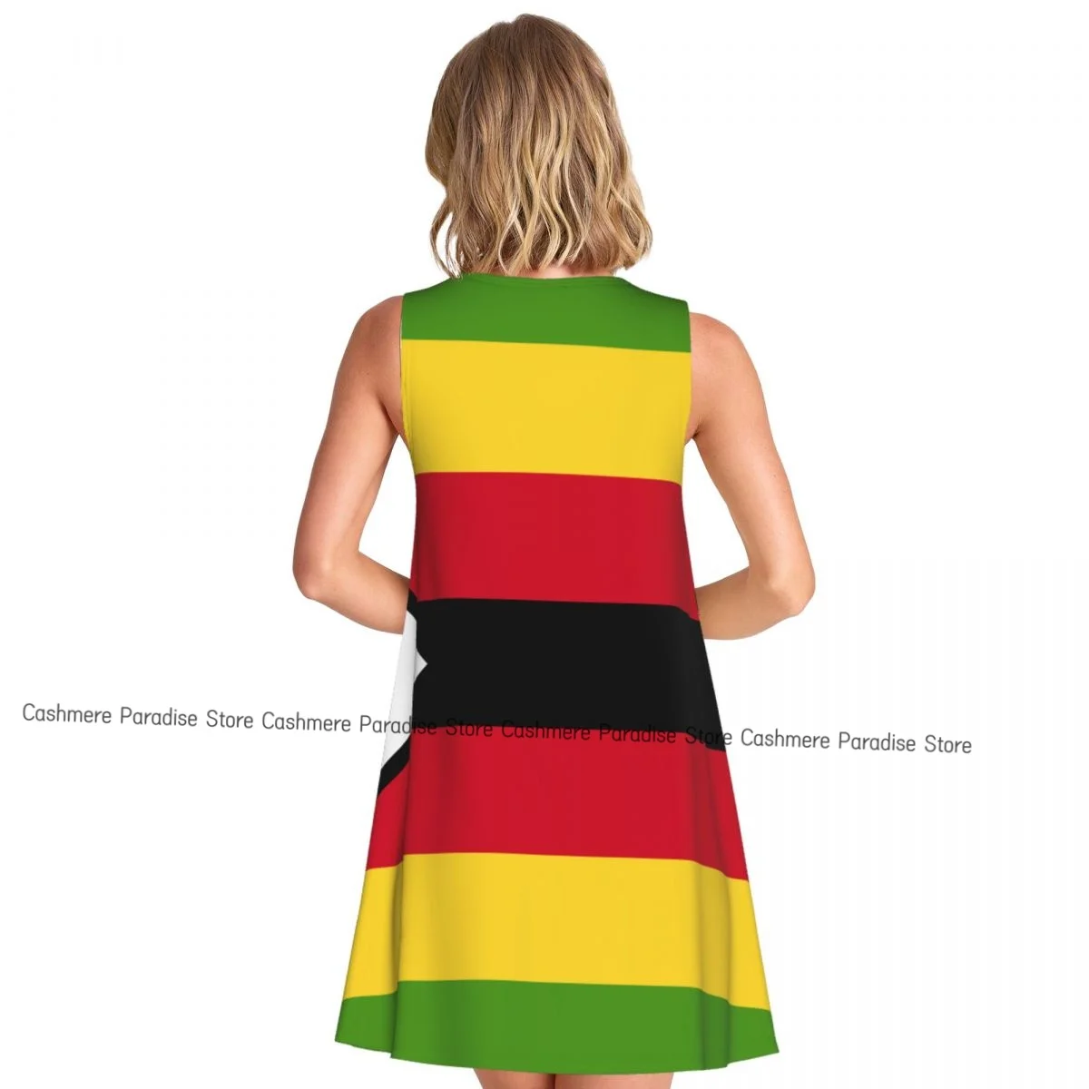 Damen Kleid Simbabwe Flagge Sommer Casual T-Shirt Kleider Strand Cover Up Tank Kleid