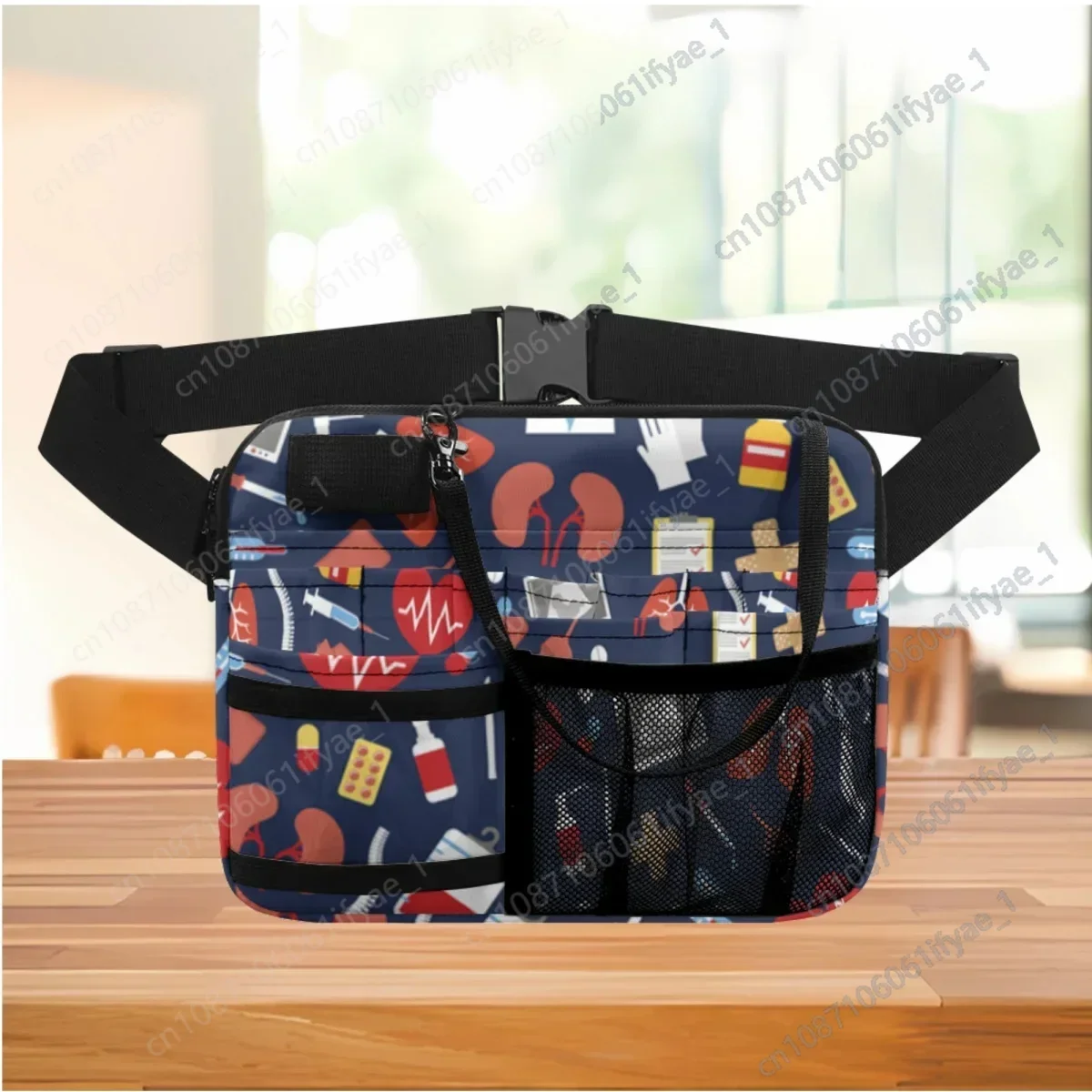 2023 Practical Mesh Portable Waist Bag Medical Icon Nurse Adjustable Strap Hospital Work Belt Bag For Doctor Physician Assistant