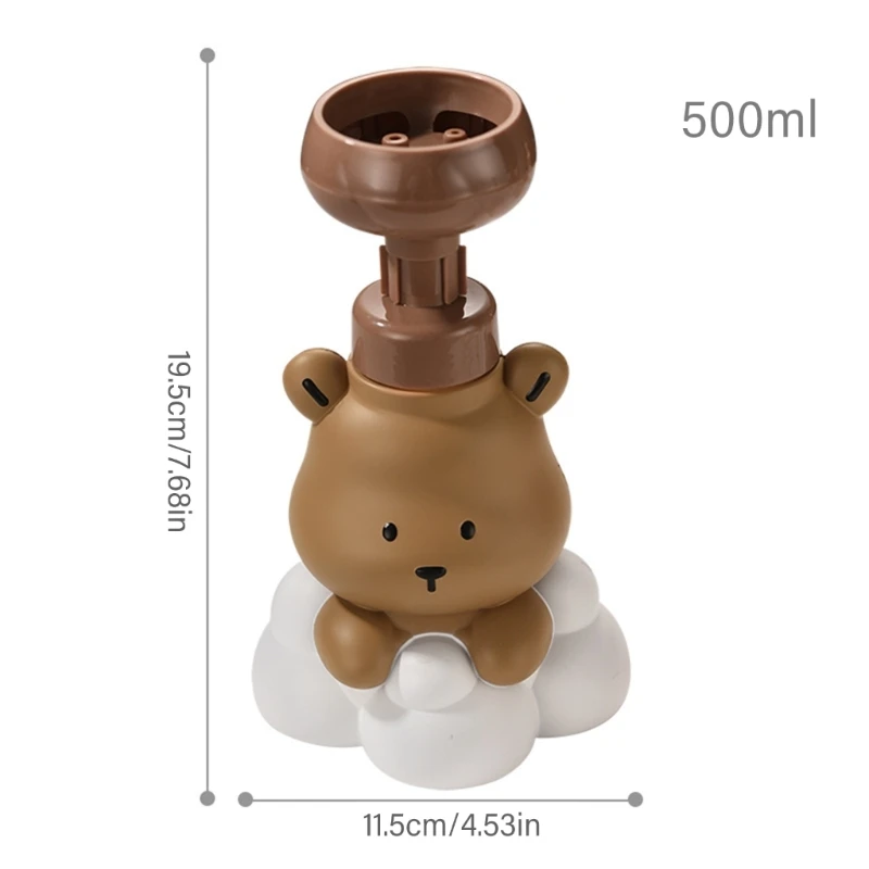 Bear Foam Dispenser,Foaming Container Foam Dispenser for Liquid Soap, Shower Gels, Skincares Foam Maker