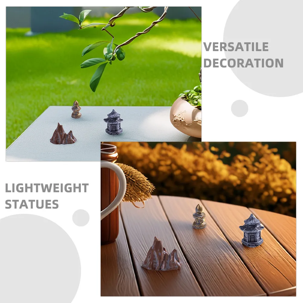 Miniature Rockery Resin Mountain Statues 12 Pack for Zen Fairy Garden Aquarium Micro Landscape Decor