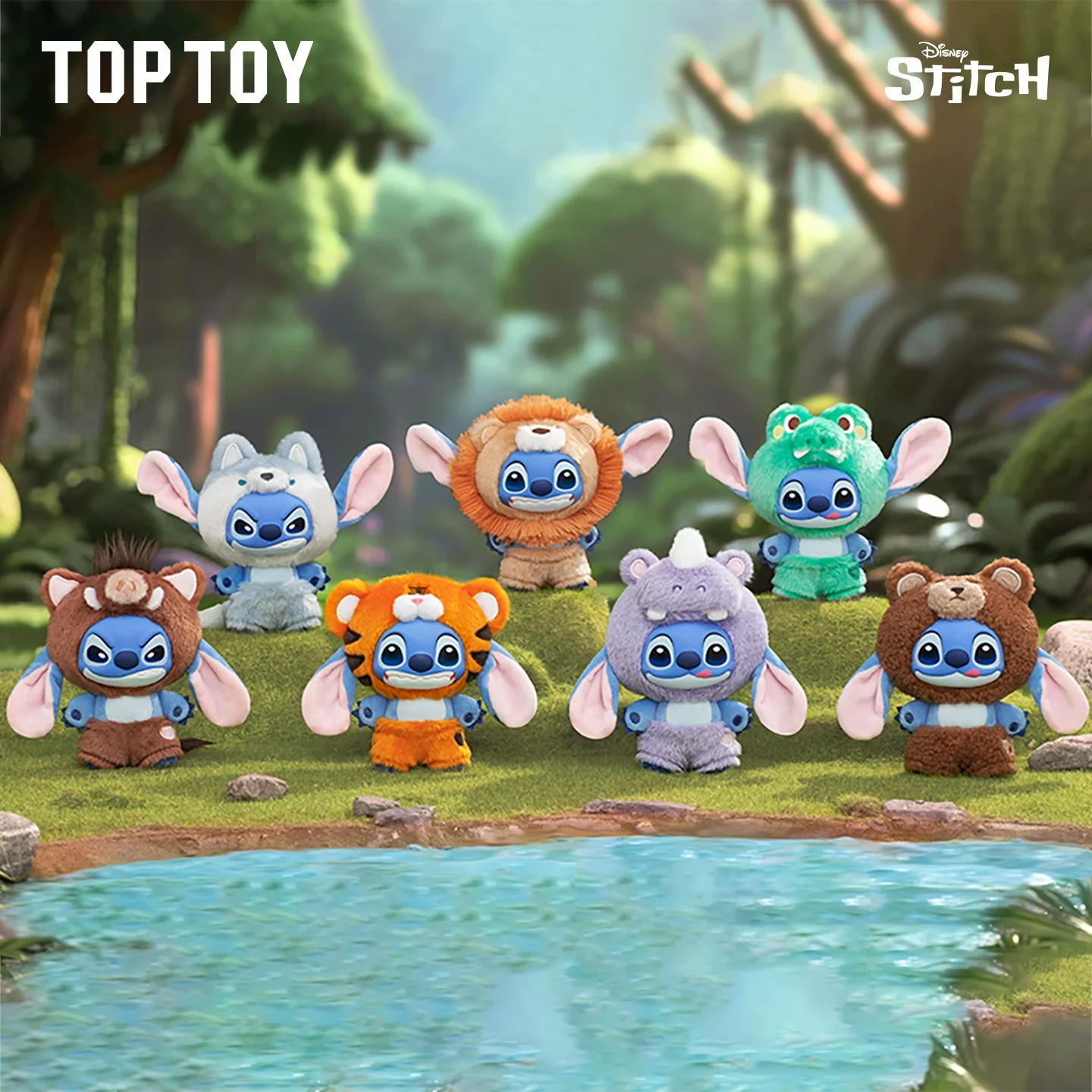 

Аутентичные пятна Disney Stitch Wild Animal Series виниловая слепая коробка игрушки аниме фигурки стежка кулон украшения подарки на день рождения для девочек