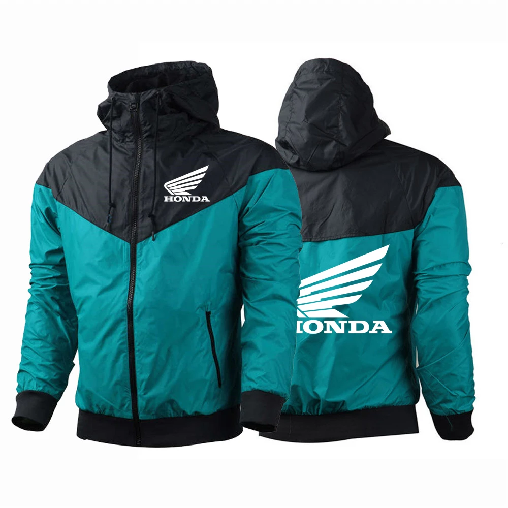 Honda logotipo impressão primavera e outono 2025 novo blusão de cinco cores masculino harajuku moda jaqueta com zíper topos