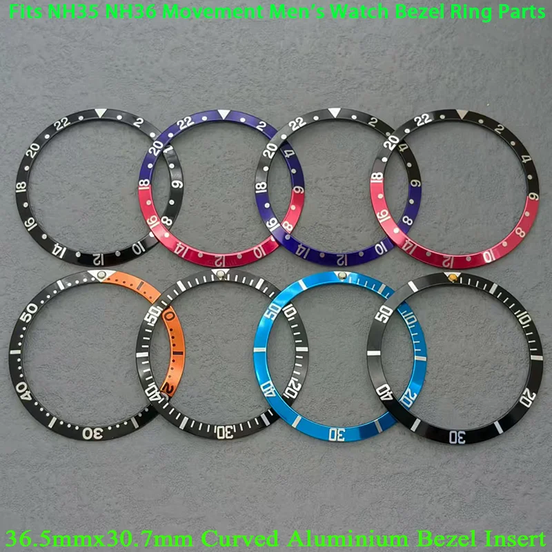 Mod 36.5mm Aluminium Bezel Insert NH35 Case Ring Fits Submariner NH35 NH36 Movement Case Ring Men Watch Refit Bezel Accessories