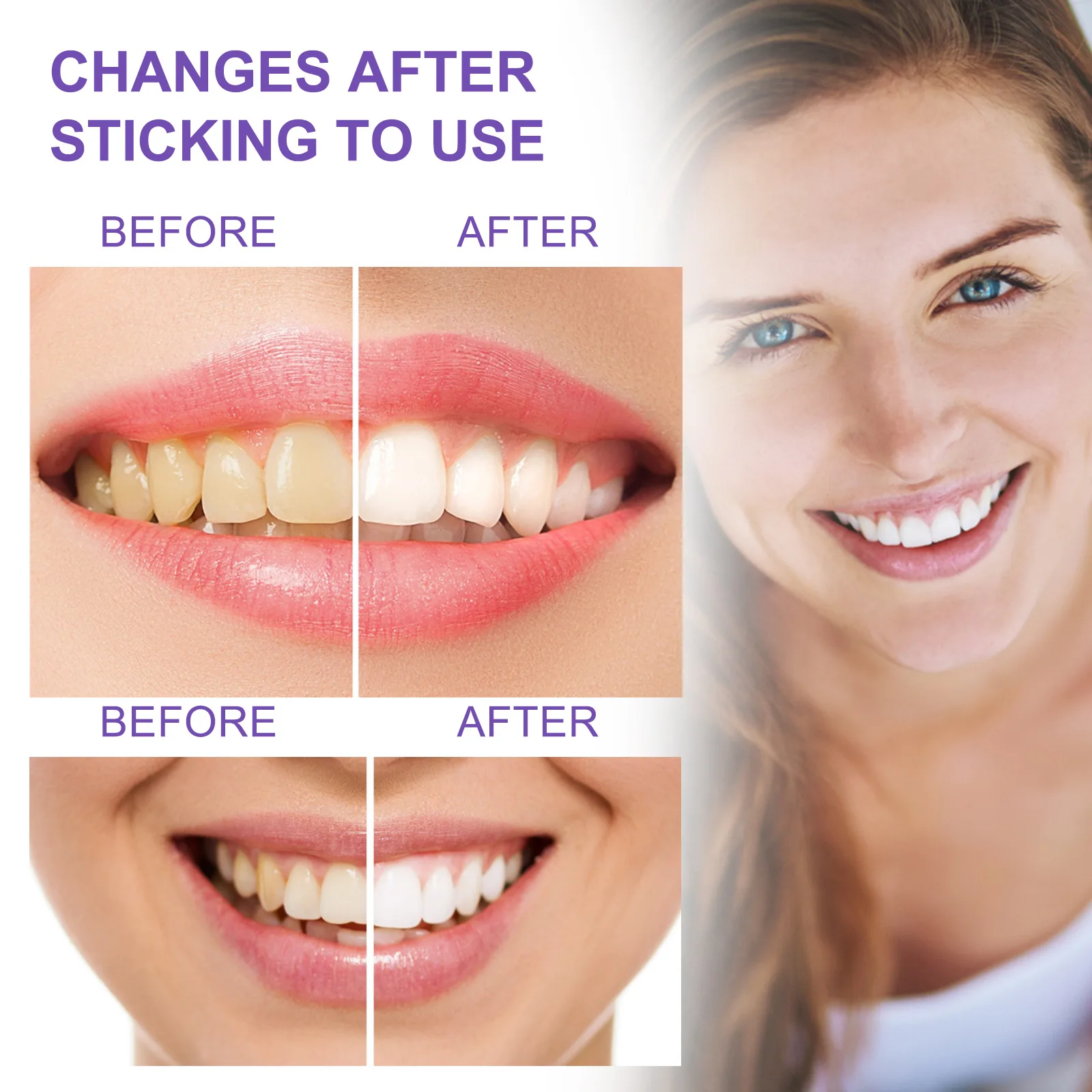 2022 30ml Teeth Whitening Toothpaste V34 Color Tooth Correction Whitener Teeth Purple Non-invasive Whitening Toothpaste