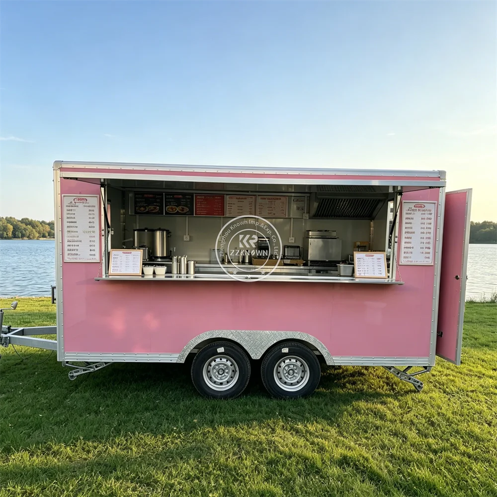 

Mobile Food Truck Mobile Kitchen Catering Trailer Commercial Burger Pizza Coffee Food Trailer Fully Equipped