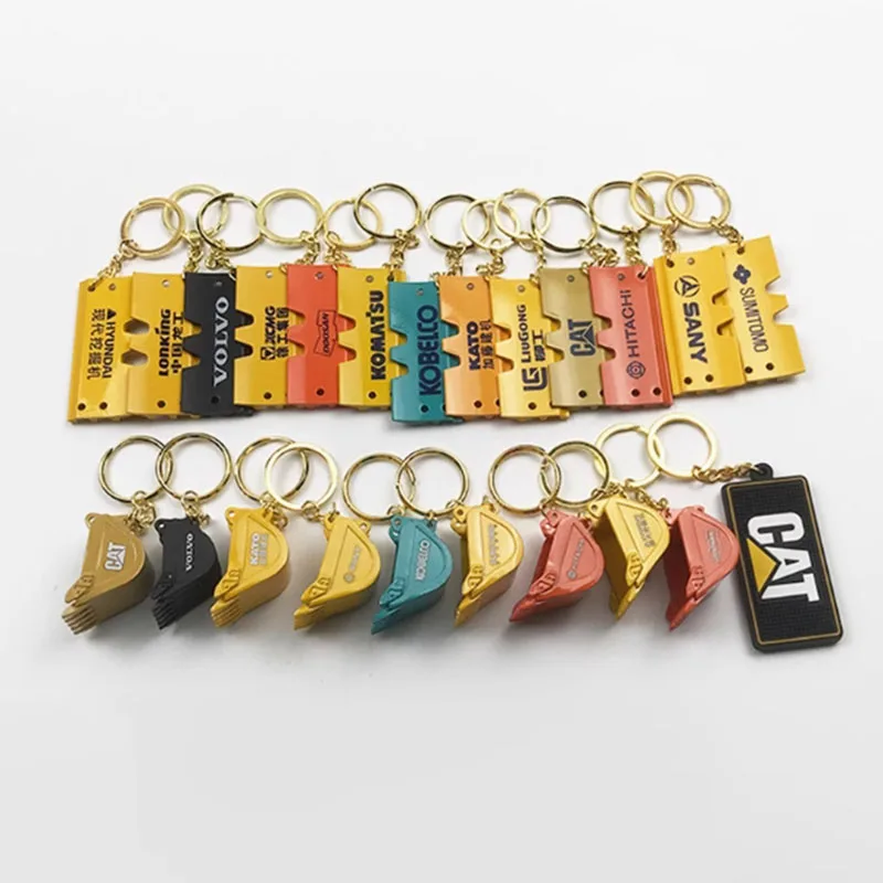 

Diecast Alloy Boutique Keychain Excavator Accessories Bucket Model Color Small Gifts Children Toy Collection Display Pendant