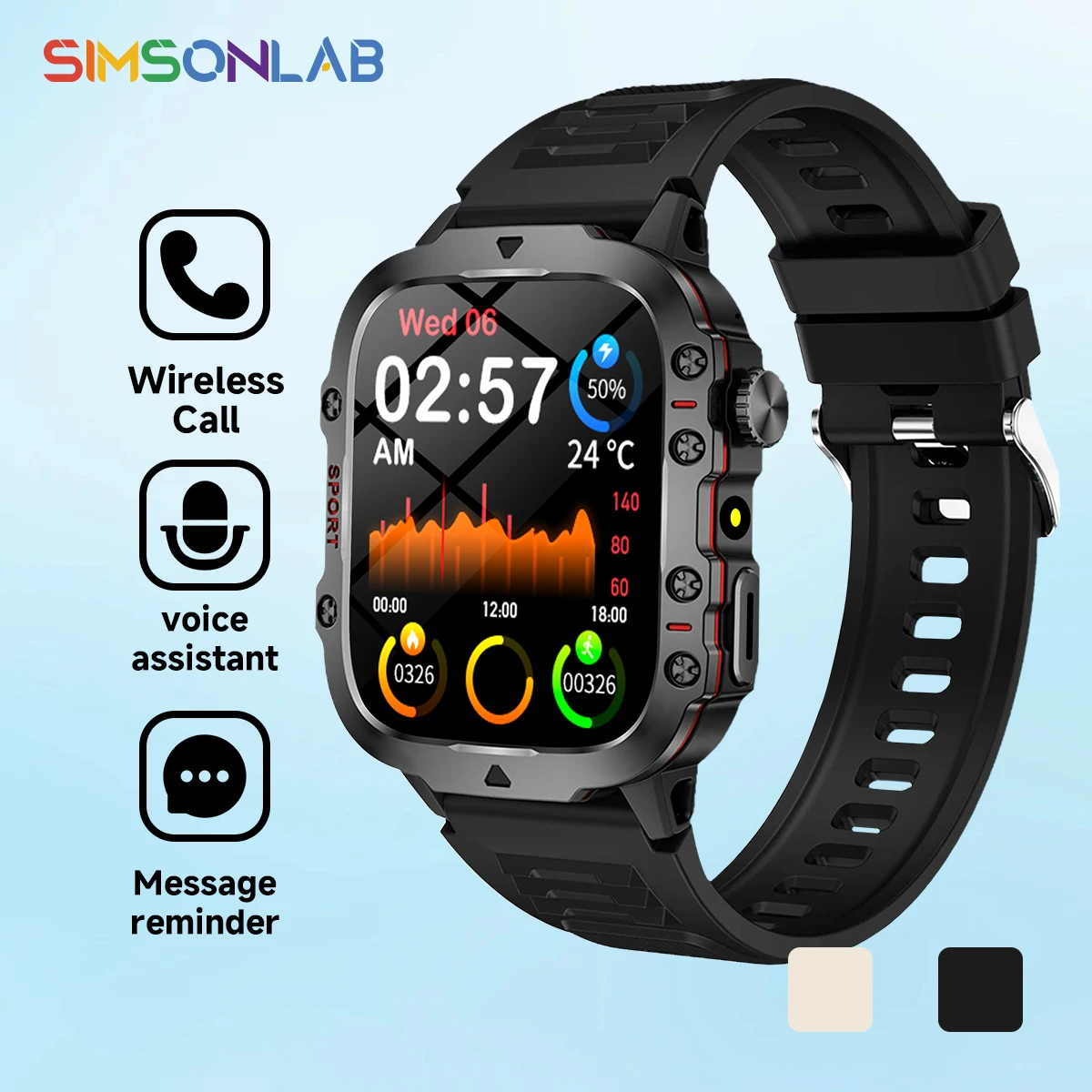 2024 For Xiaomi New Rugged Sport Smart Watch Men Bluetooth Call Health Monitoring  Sports Waterproof Smartwatches