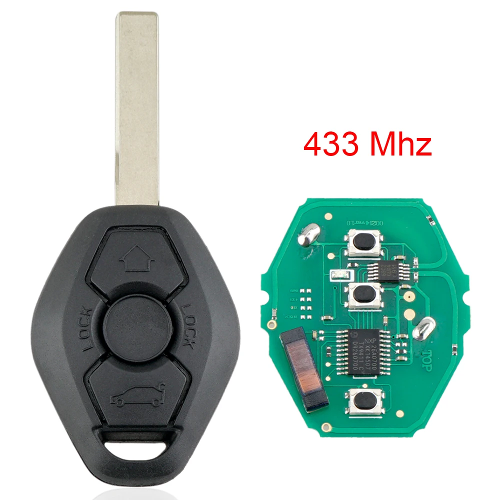 

3 Buttons 433MHz Car Remote Key with ID7944 ID46 Chip Auto Replacements Fit for BMW CAS2 5 series E46 E60 E83 E53 E36 E38