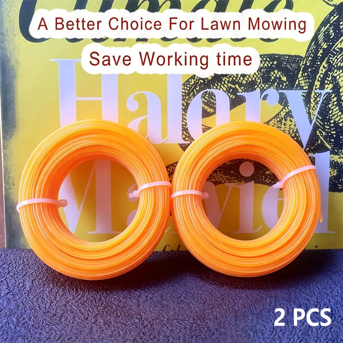 2PCS Durable Trimmer Line, Low Noise Balanced Sharp Wear‑Resistant String for Electric Trimmer, Anti‑Aging Garden Accessory
