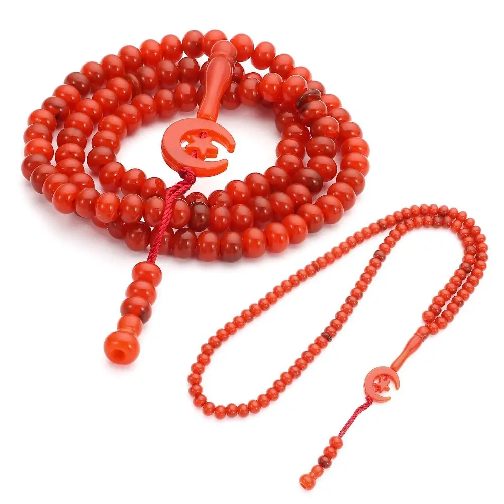 2pcs New Allah Muhammad Prayer Beads Engraved Muslim Islam 99 Prayer Beads Misbaha Tasbeeh Necklace