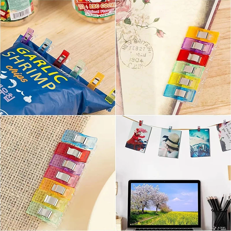 100Pcs Plastic Sewing Clips DIY Crafting Crocheting Knitting Clothing Clips Assorted Colors Craft Securing Quilting Clip Tool