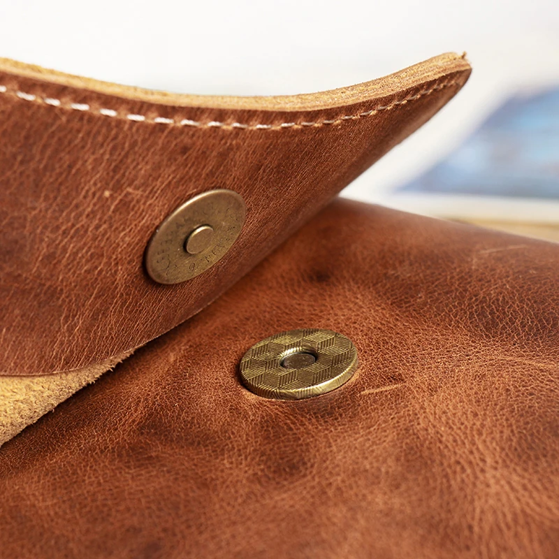 ELIN-Petit Sac à Bandoulière Vintage en Cuir de Cheval pour Homme, à Rabat, avec Verrouillage, Poche Simple pour Téléphone et Clé