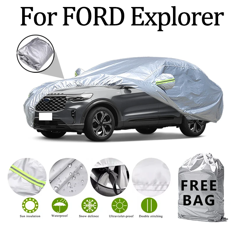 

For FORD Explorer Car Cover Outdoor Protection Covers Snow Sunshade Waterproof Dustproof Exterior UV Car Accessories