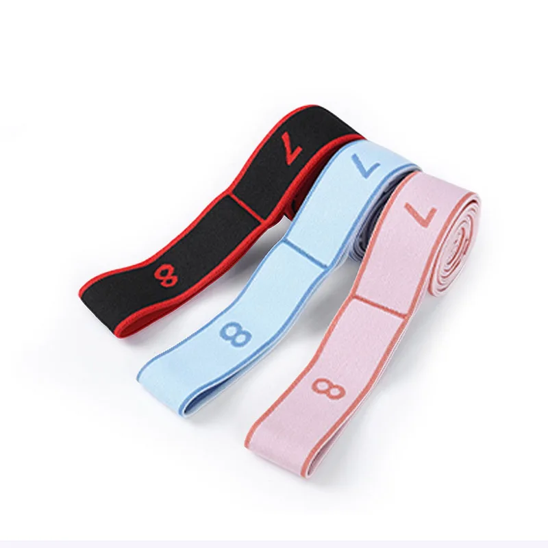 Resistance Bands with 8/10/12 Grid Textile Cotton Elastic Exercise Strap for Yoga & Pilates