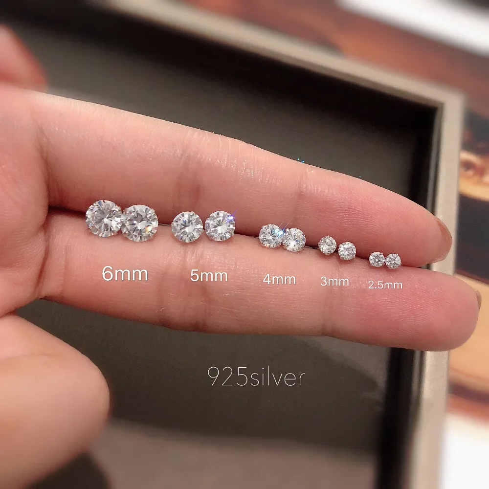 100% Echt 925 Sterling Zilveren Sieraden Vrouwen Mode Leuke Tiny Clear Crystal Cz Stud Oorbellen Cadeau Voor Meisjes Tieners Lady