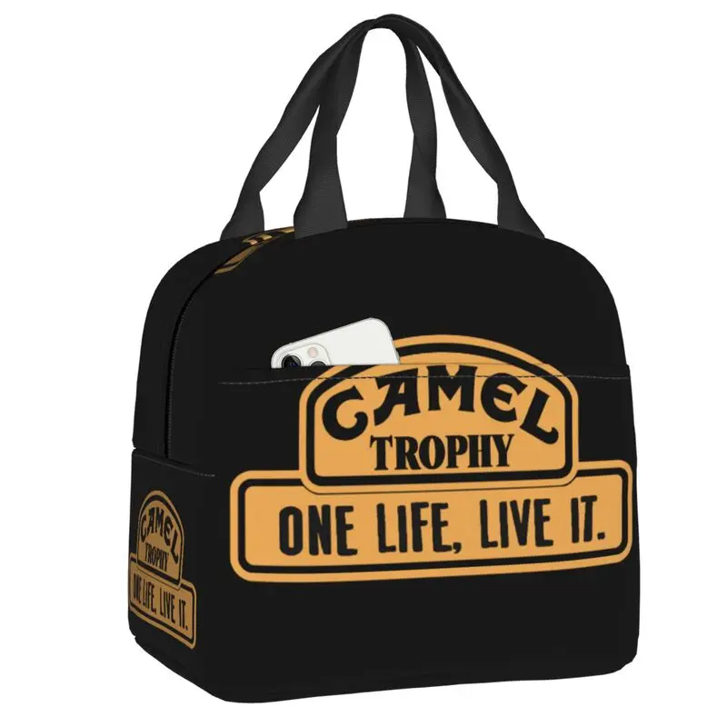 Bolsa de almuerzo con aislamiento Camel Racing Service para la escuela, refrigerador impermeable, fiambrera térmica, bolsas de mano para contenedor