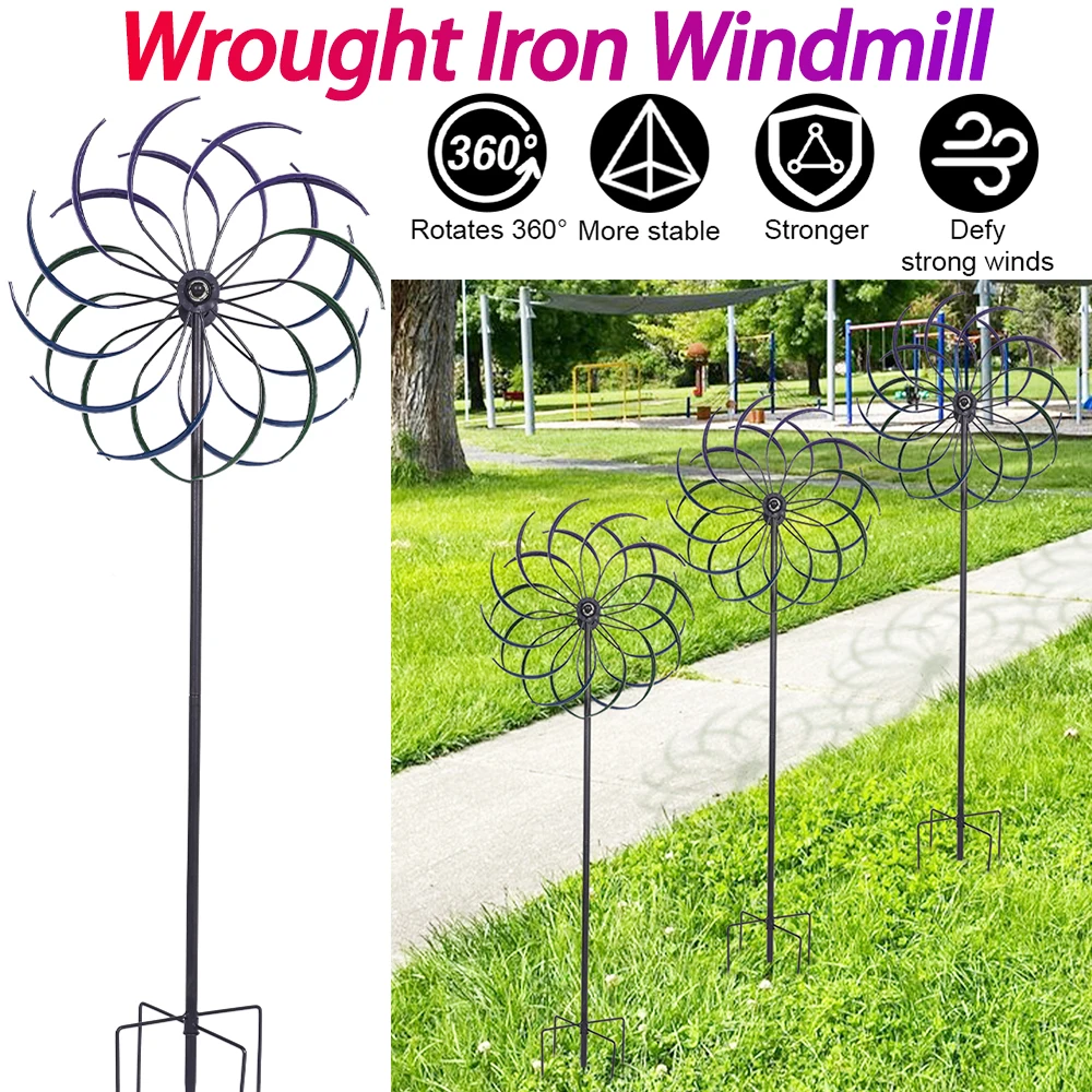 

Ветряная мельница радужного цвета, двухслойная ветряная мельница для общественного ремесла, уличная ветроуловитель для украшения двора, аксессуары, инструмент