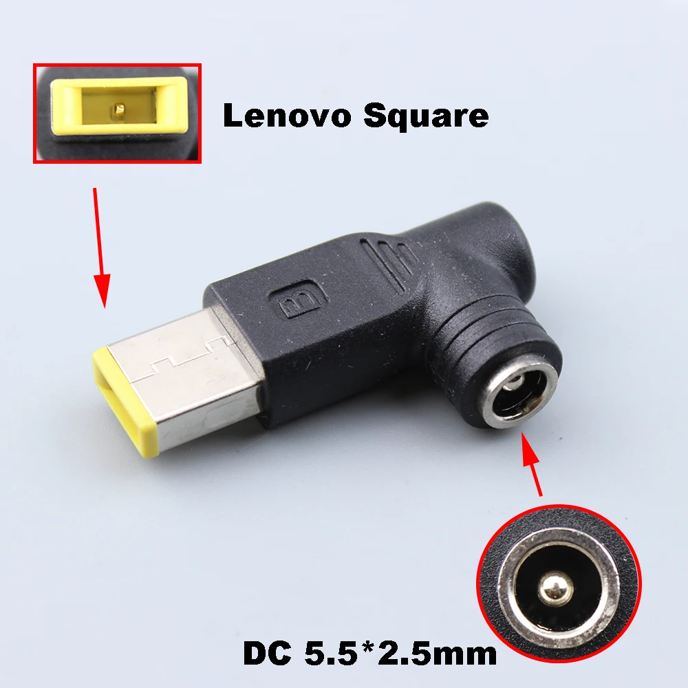 1PCS 240W DC 5.5*2.5MM Female to Lenovo Square Male Elbow Power Adapter，MA-1217