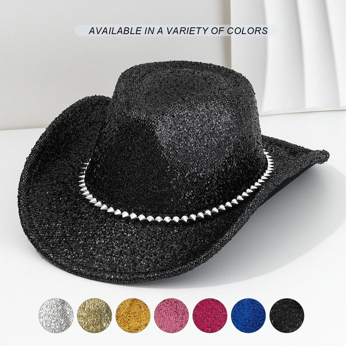 Disco Beach Cowboy Hat Rhinestone Woman for Cowgirl Costume, Top Hats, Rave Festival Accessories
