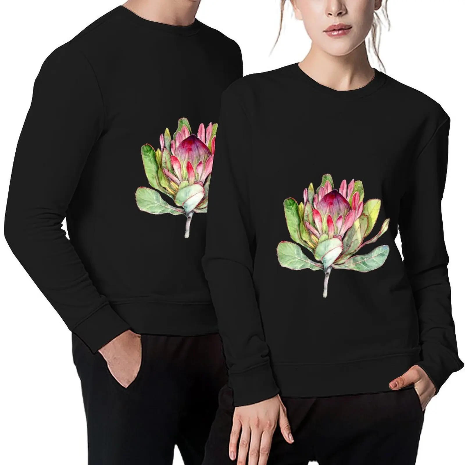 

Protea Flower - Botanical Art Pullover graphic t shirts men korean autumn clothes autumn korean clothes sports sweatshirt man