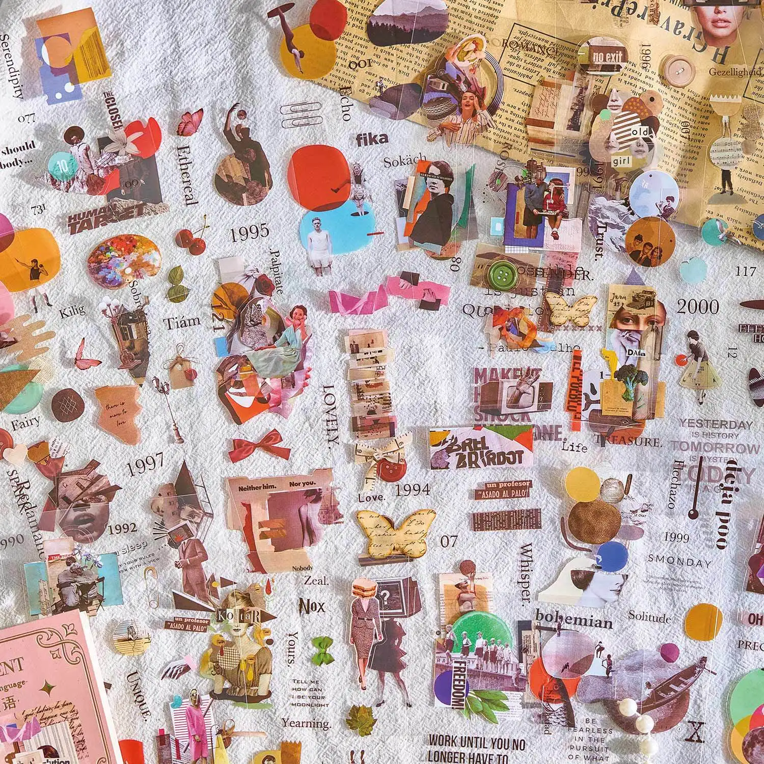 20 pcs vintage sticker book DIY  collage decorative paper Scrapbooking Material handmade Diary Album Junk Journal Supplies