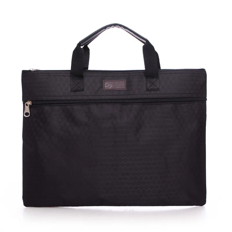 Black computer bag Double file briefcase High grade portable information handbag SIMOER312 Black