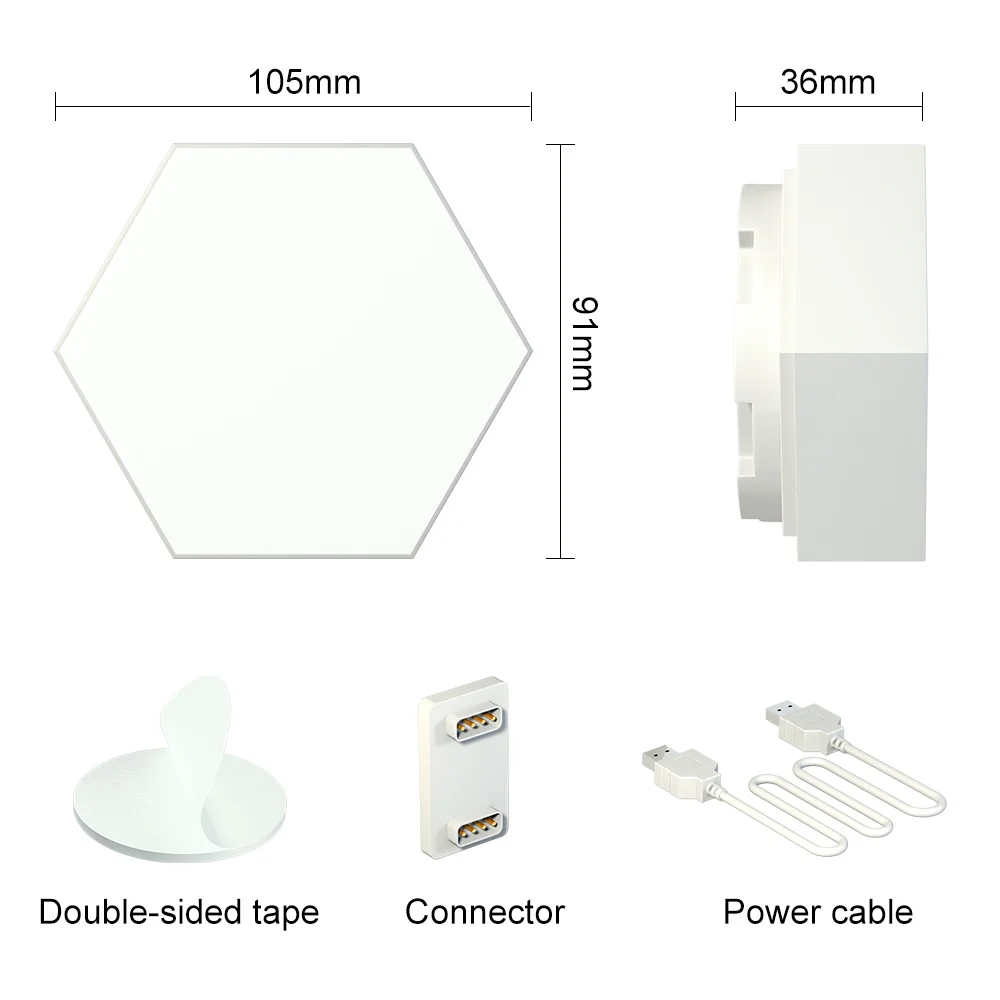 RGB Quantum หลอดไฟ LED โคมไฟหกเหลี่ยม USB สีสันปากการูปหัวใจ Night Light DIY Creative แผงบรรยากาศวันหยุด5V