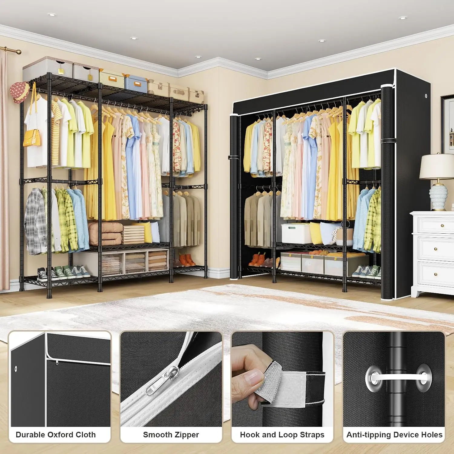 E3C Robuster Tragbarer Kleider – Wardrobe Closet Portable Fabric Cover Bewertung und Preis