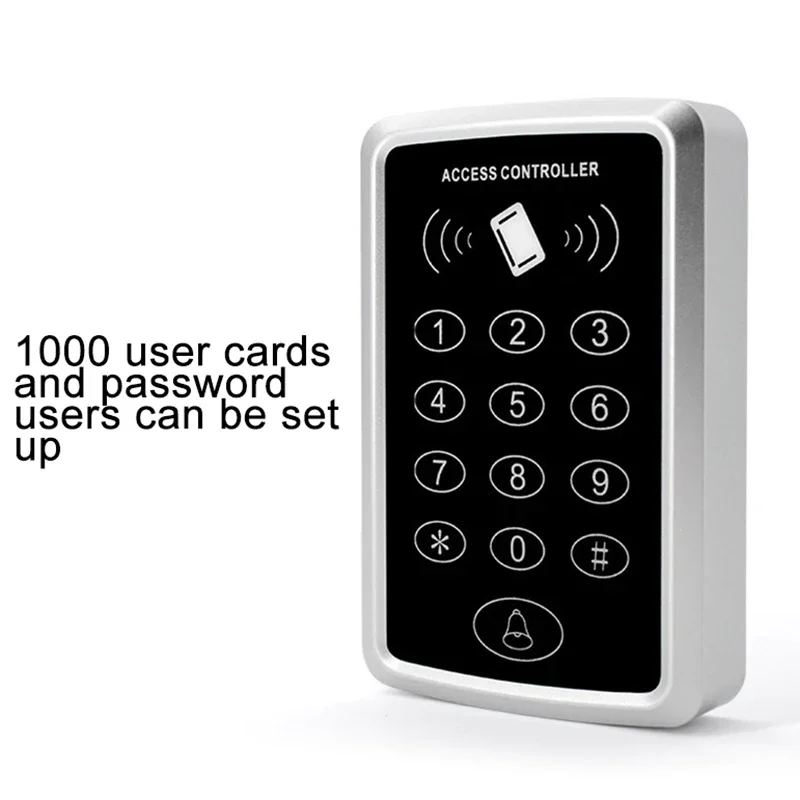 

125KHz RFID Access Control Keypad EM Card Reader Door Lock Opener System Supports 1000 Users