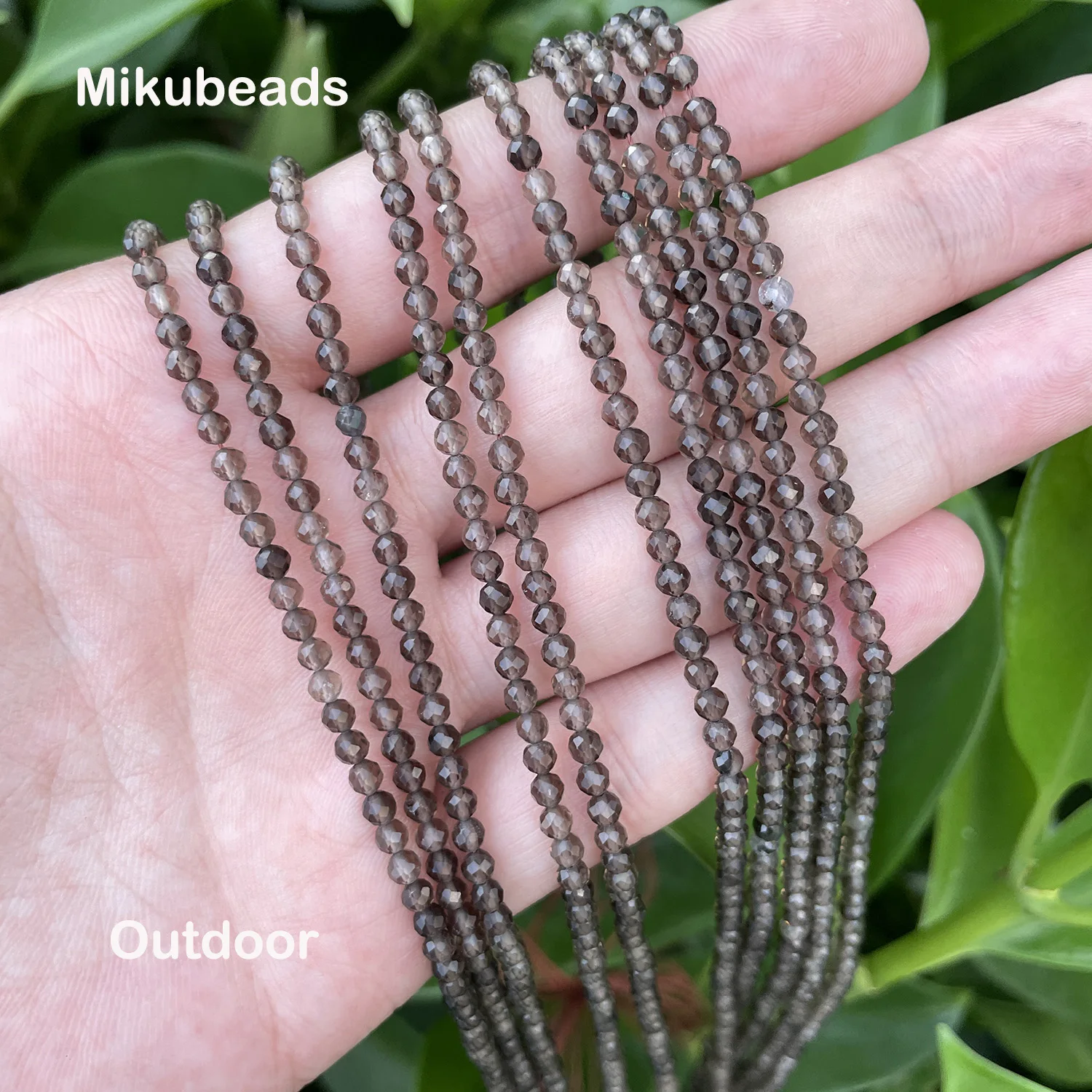 Wholesale Natural Smoky Quartz 3mm 4mm Round Faceted Loose Beads For Jewelry Making Bracelet Necklace DIY Free Shipping