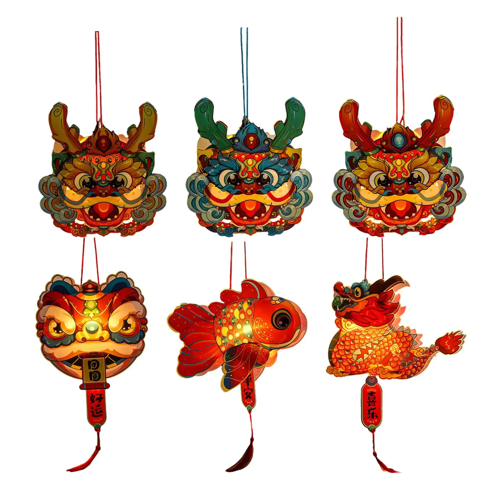 Chinese New Year Lantern DIY Craft Kit Cute 2024 Dragon Year Decor for Kids