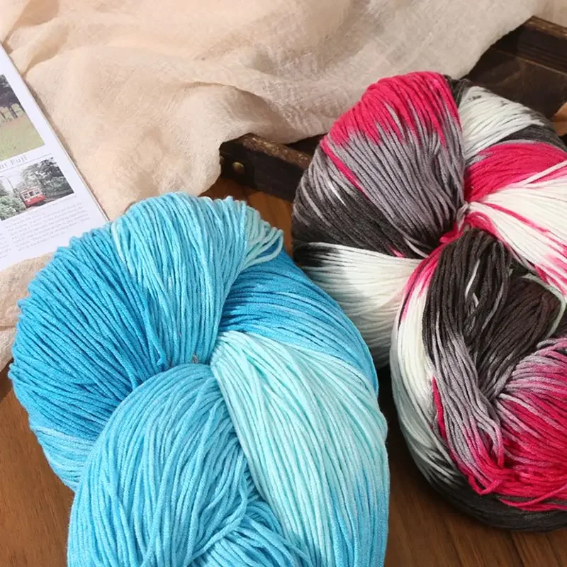 250g Colours Section Dyed Yarn Wool Acrylic Thick Yarn Wool Hand-knitted Sweater Doll Slippers Knitted Hand-made Hat Scarf