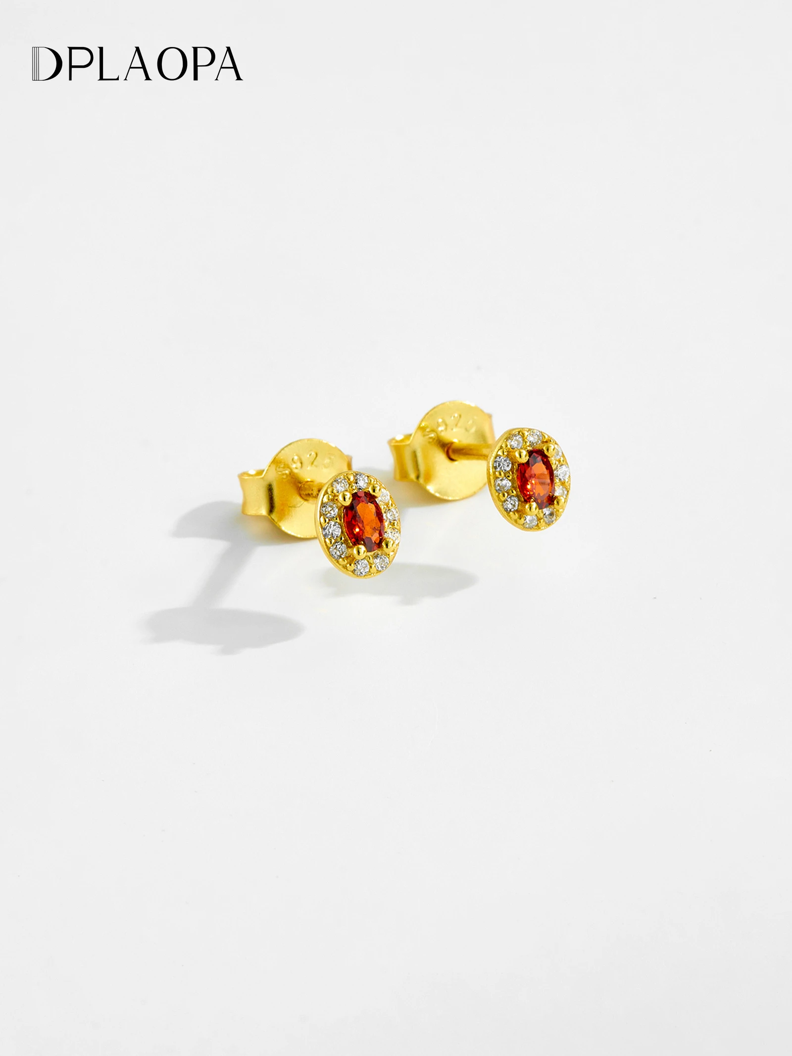 

DPLAOPA женские серьги-гвоздики из стерлингового серебра 925 пробы овальной формы с красным цирконием и фианитом, 2024, роскошные новые изысканные винтажные ювелирные изделия на день матери, подарок