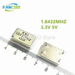 5pcs 1.8432M 1.8432MHZ 1.8432 Crystal 1.843200MHZ Oscillator Active OSC DIP-4 Rectangle Full Size 3.3V 5V 1.843200M