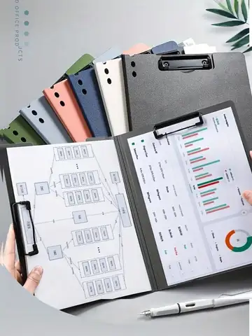 1pc A4 File Folders, Documents Organizer, Clipboard With Cover, Paper Folder For Business & School, Stationery & Office Supplies