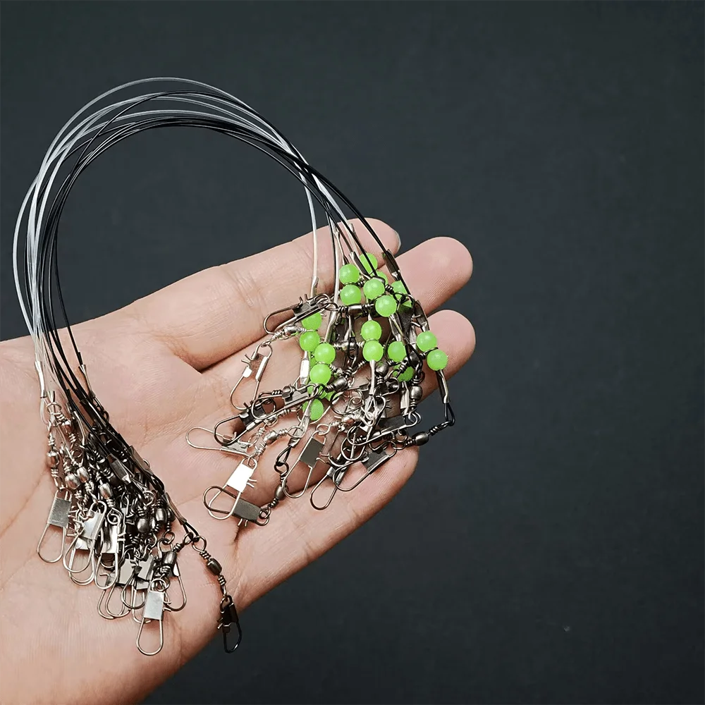 10-teiliges Set Anti-Tangle Leuchtperlen Schnellverschluss-Wirbel für Egi Jig Salzwasser Boot Ufer Oktopus Tintenfisch – Detail 3
