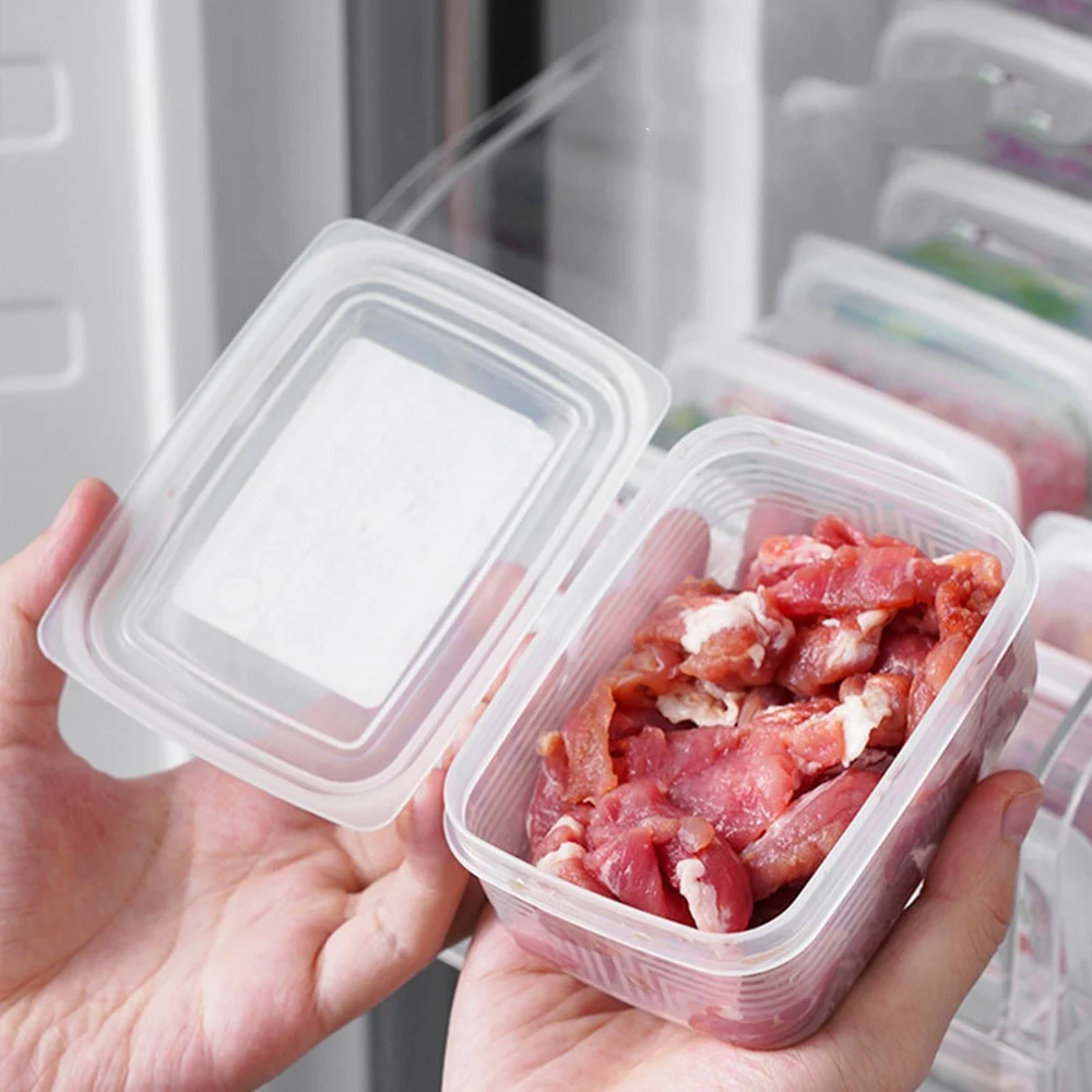 Frozen Food Fruit Storage Box Portable Compartment Refrigerator Freezer Organizers Sub-Packed Meat Onion Ginger Clear Crisper